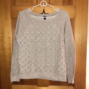 JCrew patterned cut out sweatshirt